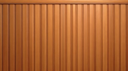 Fototapeta premium Wooden paneling forming a continuous vertical pattern, providing a natural background with grooves and a warm brown color, suitable for various design applications
