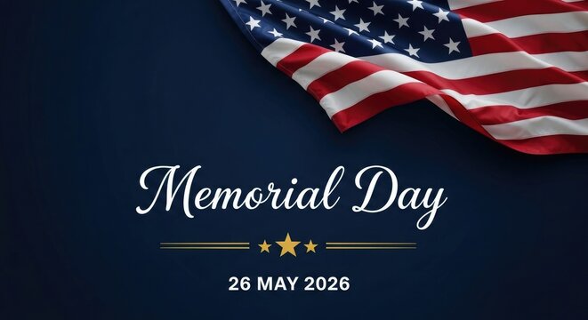 Memorial day celebration with american flag