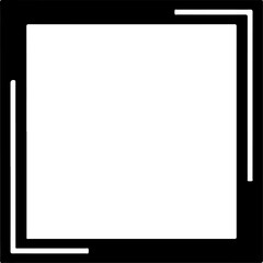 Obraz premium Vector white square frame with black background and thin white lines