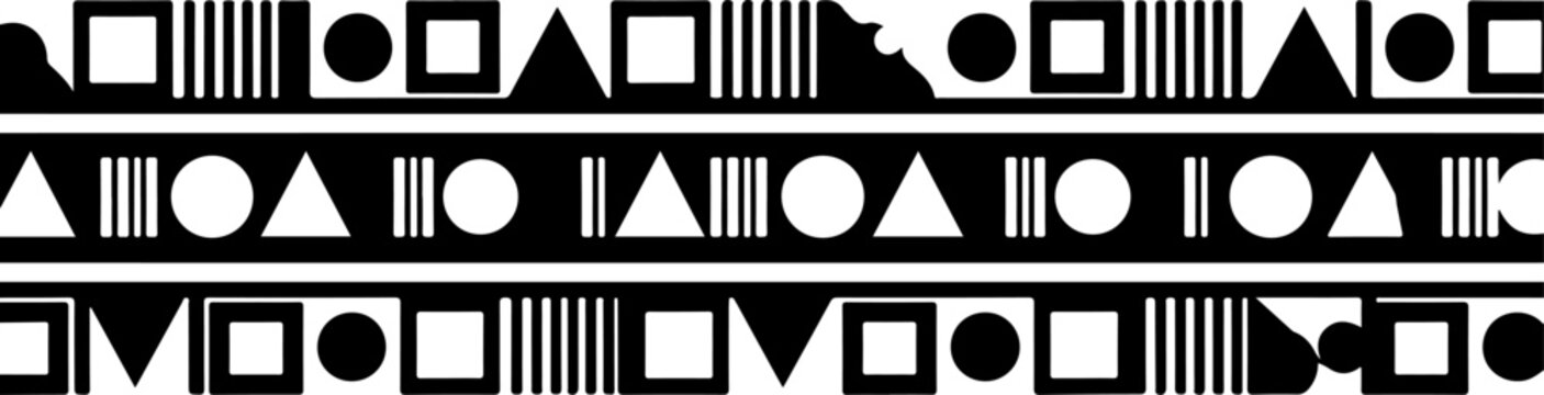 Set of geometric shapes border vector