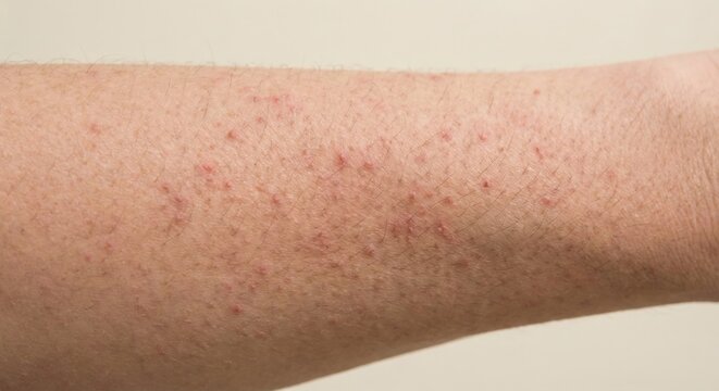 Keratosis pilaris skin texture on human arm