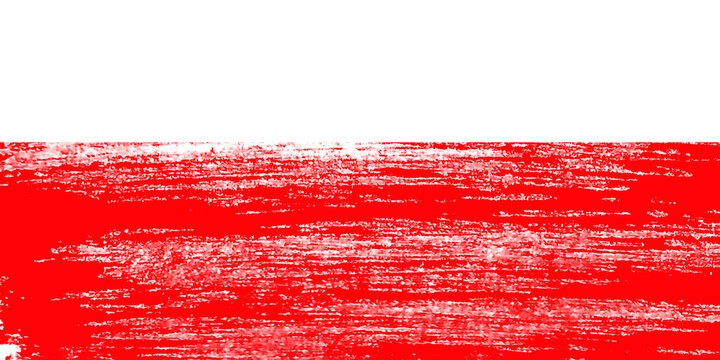 Red textured brush stroke on transparent background