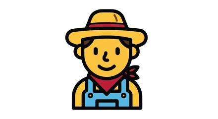 Obraz premium Cartoon farmer character icon illustrative design
