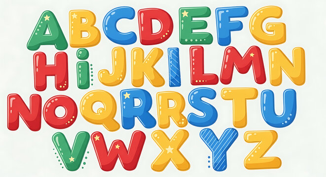 A to Z words in white background.