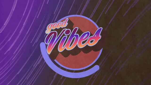 Digital animation of hello text with rainbow shadow effect against green radial background