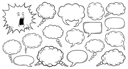 Fototapeta premium Speech Bubbles and Exclamation Icon: Communication, Ideas, and Dialogue