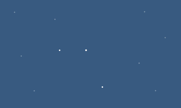 星空に浮かぶろくぶんぎ座のイラスト（白色の星のみで連結線なし）