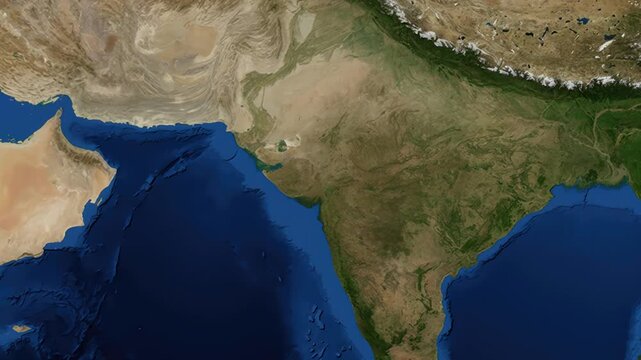 Satellite Zoom Animation from World Map to Bhopal Madhya Pradesh India