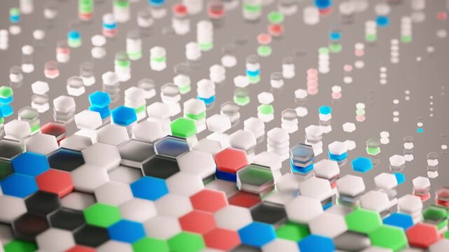 Abstract Hexagon Colorful Pattern Background 4K Video