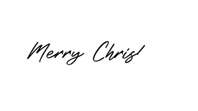 Merry Christmas black Handwritten Cursive Animation with Elegant Calligraphy Text	