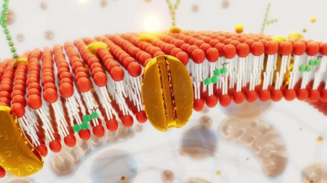 Conceptual 3D animation of a cell membrane