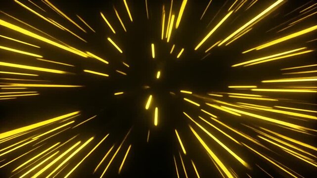 Seamless looping yellow sparks cinematic shooting across frame jittery frame skip effects luminous refined visuals abstract motion gradient glow