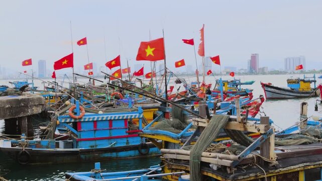 Tropical Son Tra Bay with Turquoise Water and Lush Mountains in Da Nang
he calm turquoise waters of the East Sea nestled against the vibrant green mountains of the Son Tra Peninsula.