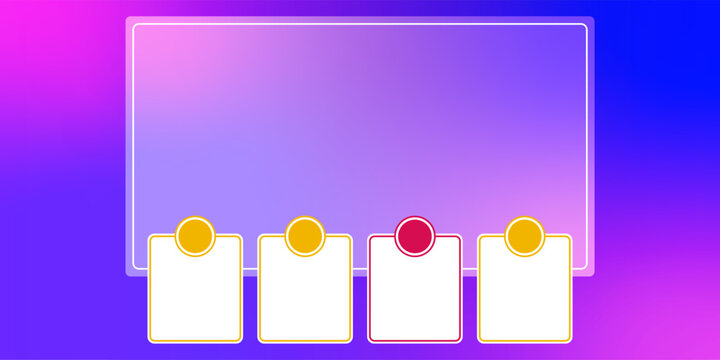Quiz question game menu template background with multiple choice frame and answer buttons for trivia show test competition interface design retro contest style