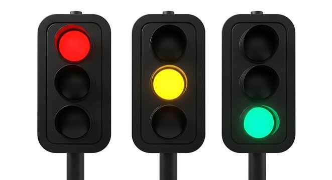 Traffic light with red yellow and green lights