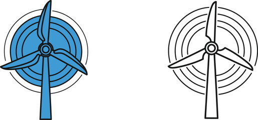 Wind turbine comparison with motion lines © Shahinur