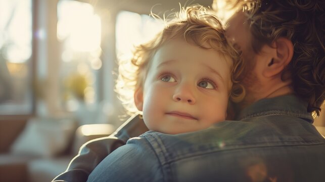 Bohring-Opitz Syndrome: scene of a young child with Bohring-Opitz Syndrome receiving gentle care from a parent in a bright modern home