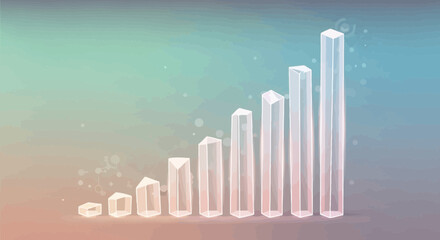 Fototapeta premium Abstract Crystal Bar Chart Representing Business Growth and Data Analytics
