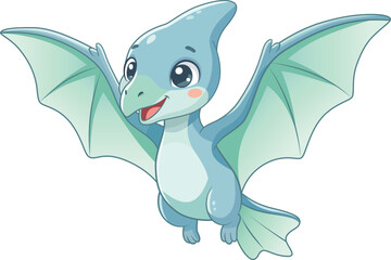 Baby Blue Pterodactyl Flying Dinosaur Nursery Decor  © Victory