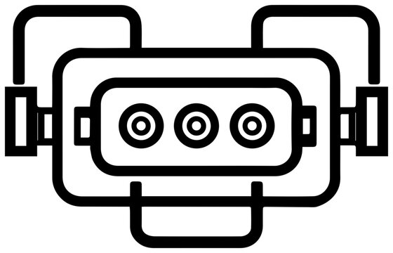 Clean vector line art icon representing a power to gas electrolyzer unit symbolizing renewable energy conversion and hydrogen production technology for sustainable future concepts