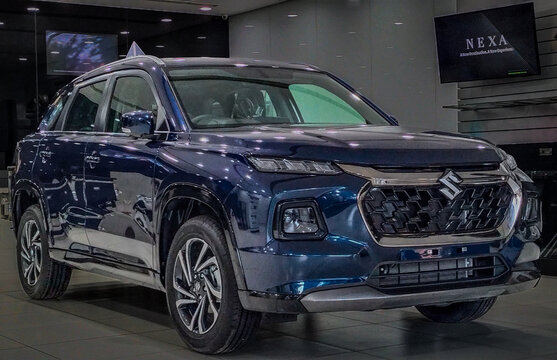 Maruthi Suzuki car model Grand Vitara with classic full view at Nexa showroom. Maruti Suzuki India Limited is the Indian subsidiary of Japanese automaker Suzuki Motor Corporation. 