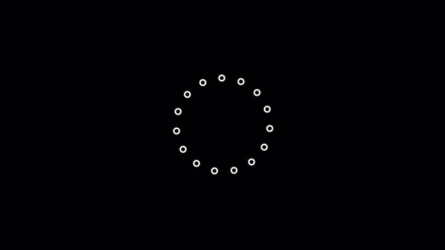 animated  dot circle frame animation on background  with alpha channel . Rectangular doodle scribble element motion graphic on transparent background 4K animation 