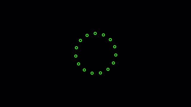 animated  dot circle frame animation on background  with alpha channel . Rectangular doodle scribble element motion graphic on transparent background 4K animation 