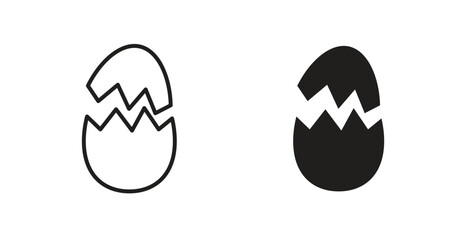 Obraz premium Broken egg icon for web design. icon symbol vector