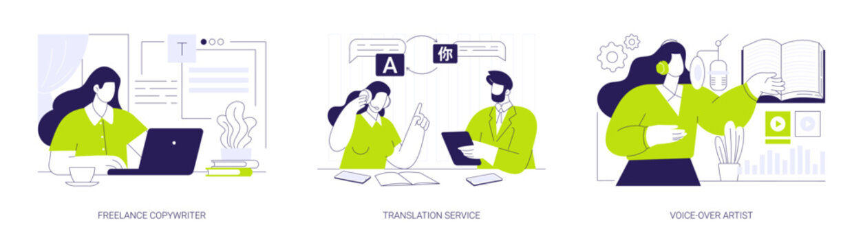 On-demand services isolated cartoon vector illustrations se