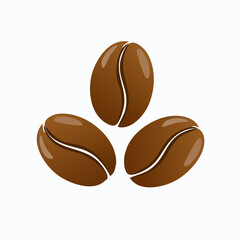 Fototapeta premium Coffee beans arranged in a simple way, showcasing their natural shape and color on a plain background