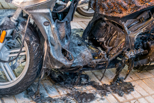 motorbike destroyed in fire due to electrical and battery problems