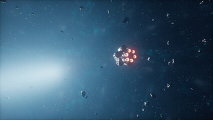 alien military vessel is on its way to Earth for an invasion © icetray