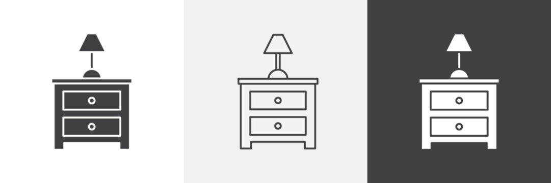 Bedside table icon element for design projects and web designs