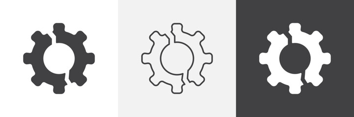 Fototapeta premium Broken gear icon element for design projects and web designs