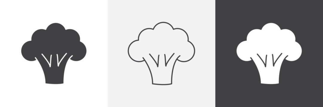 Broccoli icon element for design projects and web designs