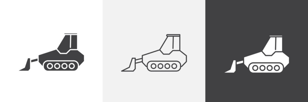 Bulldozer icon element for design projects and web designs