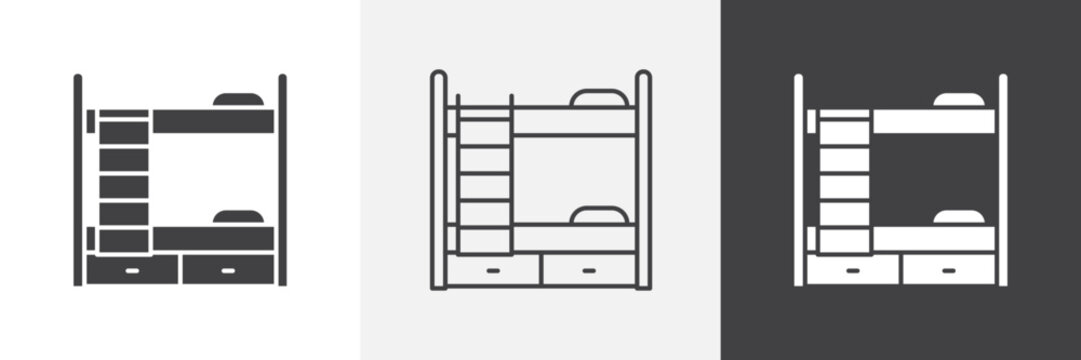 Bunk bed icon element for design projects and web designs
