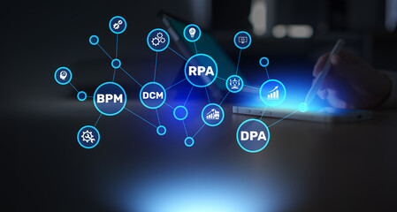 RPA BPM DPA DCM Integration for Intelligent Automation and Business Process Optimization.