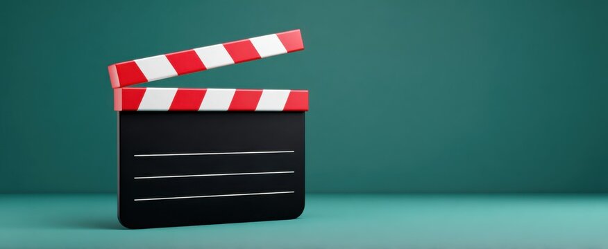 The classic film clapperboard waits like a conductor ready to bring the movie to life