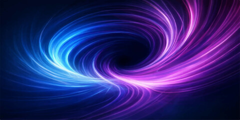Fototapeta premium A swirling digital art wallpaper features a blue fractal design with light waves and motion patterns that create a glowing spiral vortex of energy across an abstract space backdrop