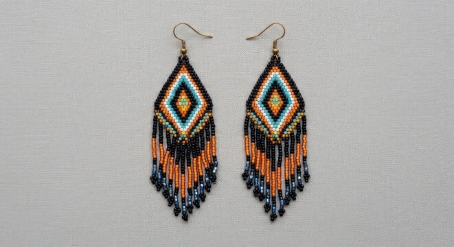 Colorful Bohemian Earrings with Fringe Details.