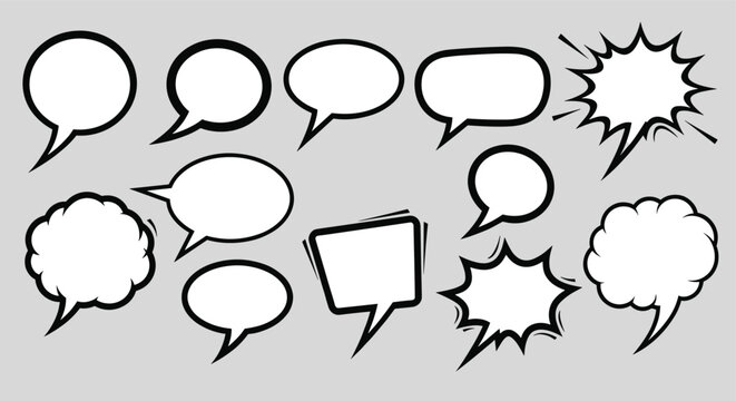 Speech Bubbles Collection: Comic Style Dialogue Boxes, Chat Icons