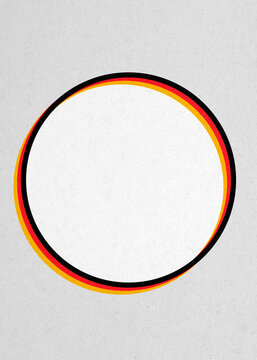 Vintage circle illustration with German flag stripes on textured background
