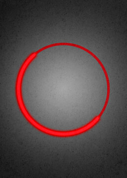 Red glowing geometric circle on textured minimal background