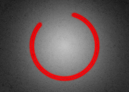Red glowing grunge circle illustration with textured background