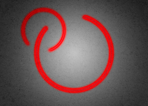 Glowing red abstract circles on grunge textured vintage background