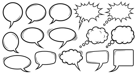 Fototapeta premium Speech Bubbles Collection: Comic Style Speech Bubbles and Thought Clouds