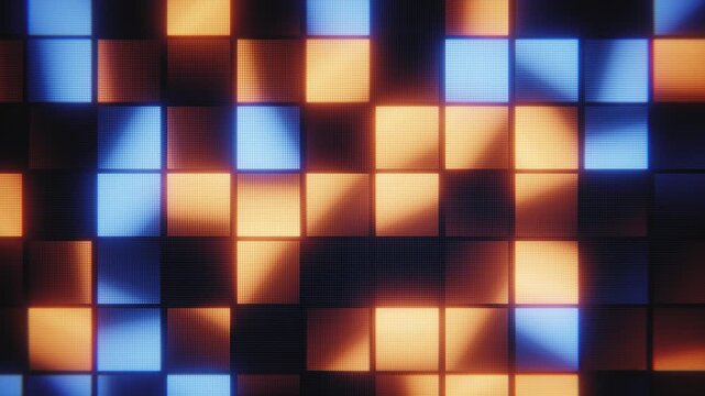Led screen grid with glowing lights. Seamless loop.