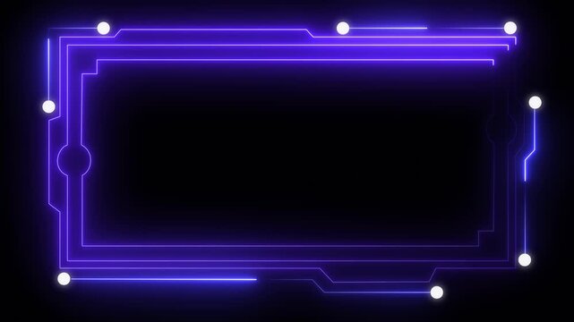 Abstract background of technology HUD or Head-Up Display frame isolated on black background. 4k animation video. ...
