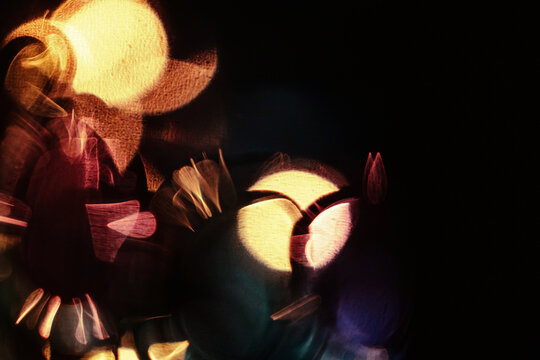 Abstract colorful bubbles and spheres with glowing liquid shapes